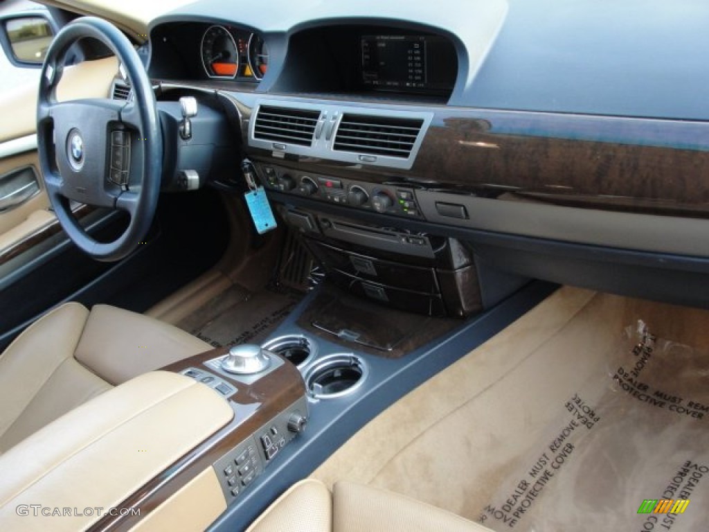 2003 7 Series 745i Sedan - Orient Blue Metallic / Dark Beige/Beige III photo #13