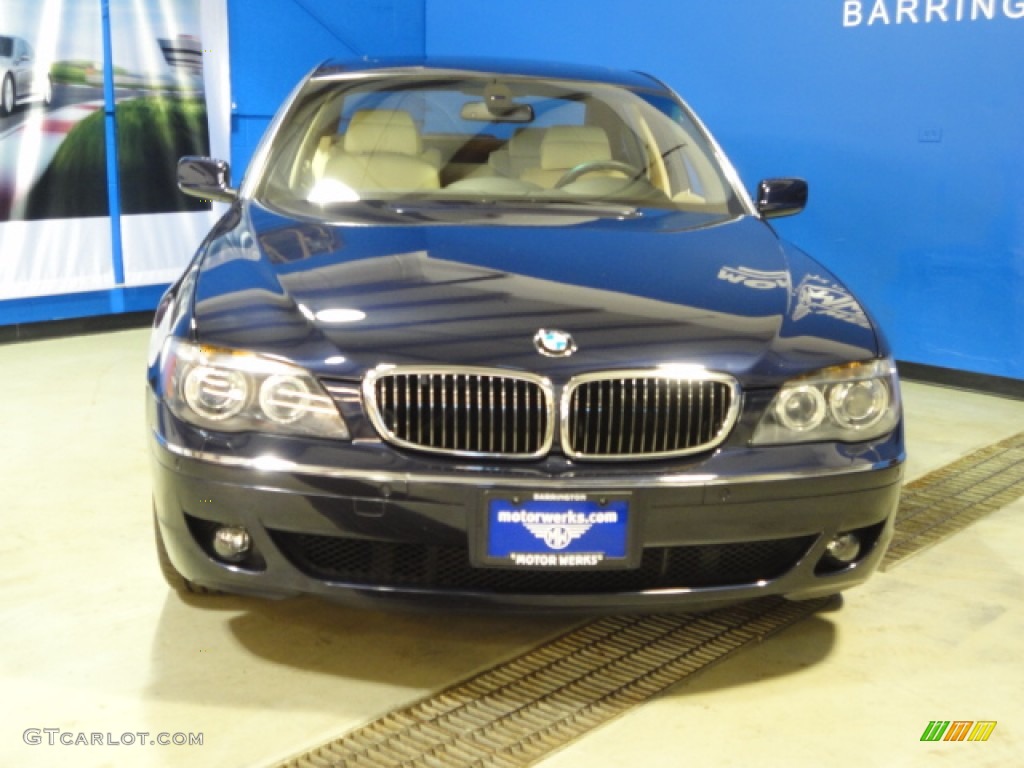 2008 7 Series 750Li Sedan - Monaco Blue Metallic / Cream Beige photo #2