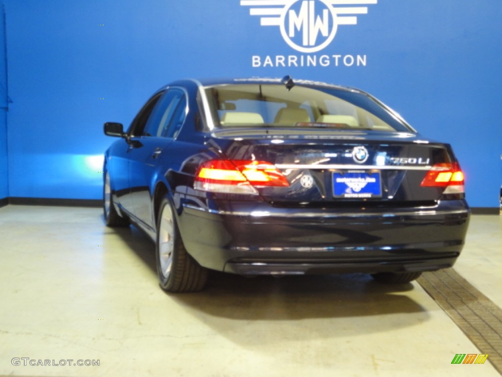 2008 7 Series 750Li Sedan - Monaco Blue Metallic / Cream Beige photo #7