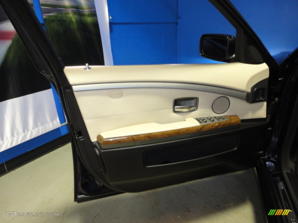 2008 7 Series 750Li Sedan - Monaco Blue Metallic / Cream Beige photo #9