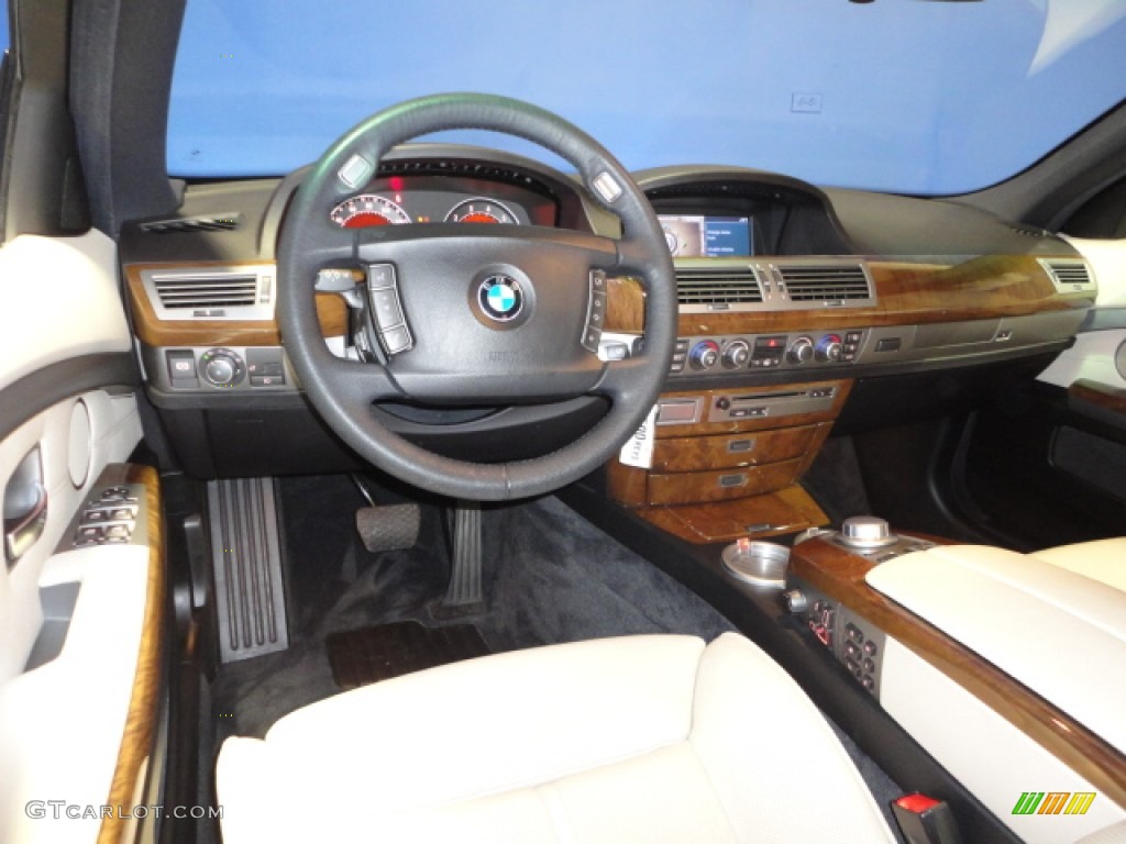 2008 BMW 7 Series 750Li Sedan Cream Beige Dashboard Photo #60416882