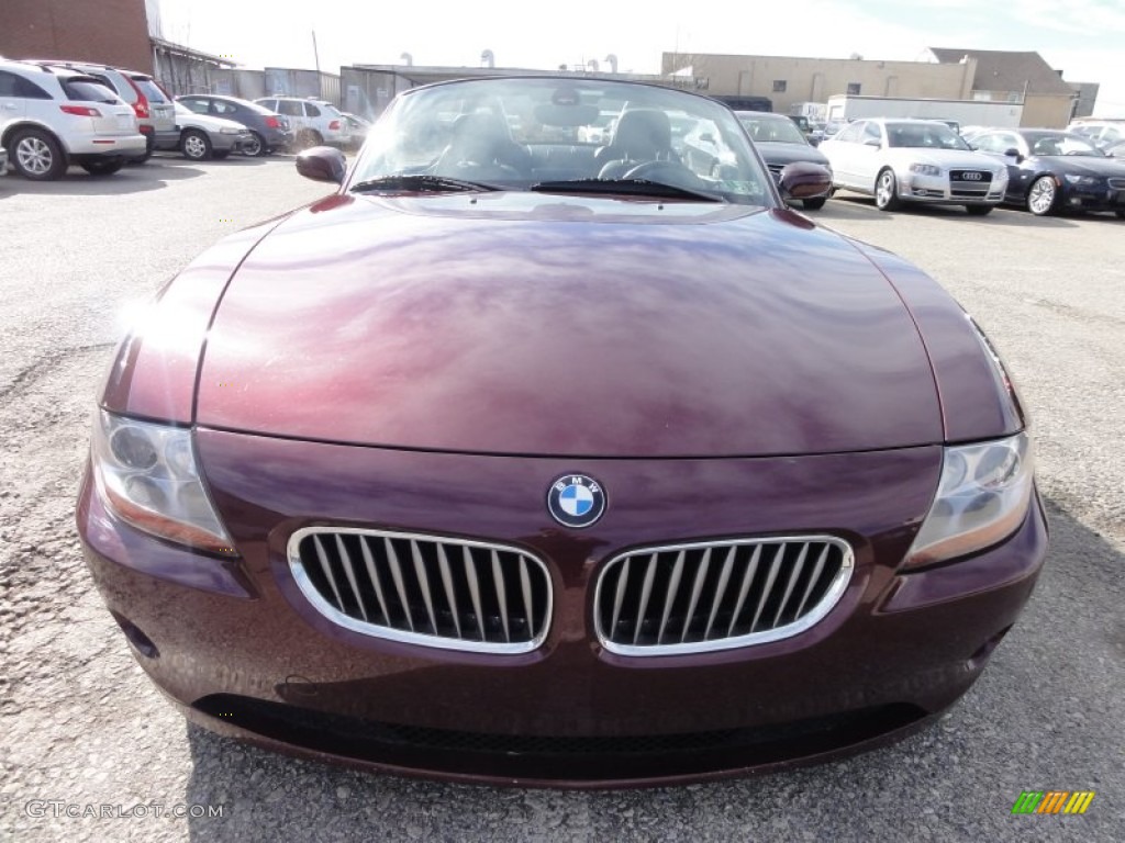 2004 Z4 3.0i Roadster - Merlot Red Metallic / Black photo #3