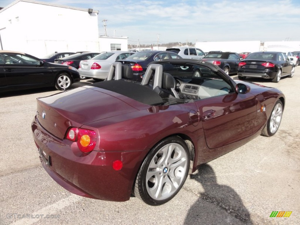 2004 Z4 3.0i Roadster - Merlot Red Metallic / Black photo #8