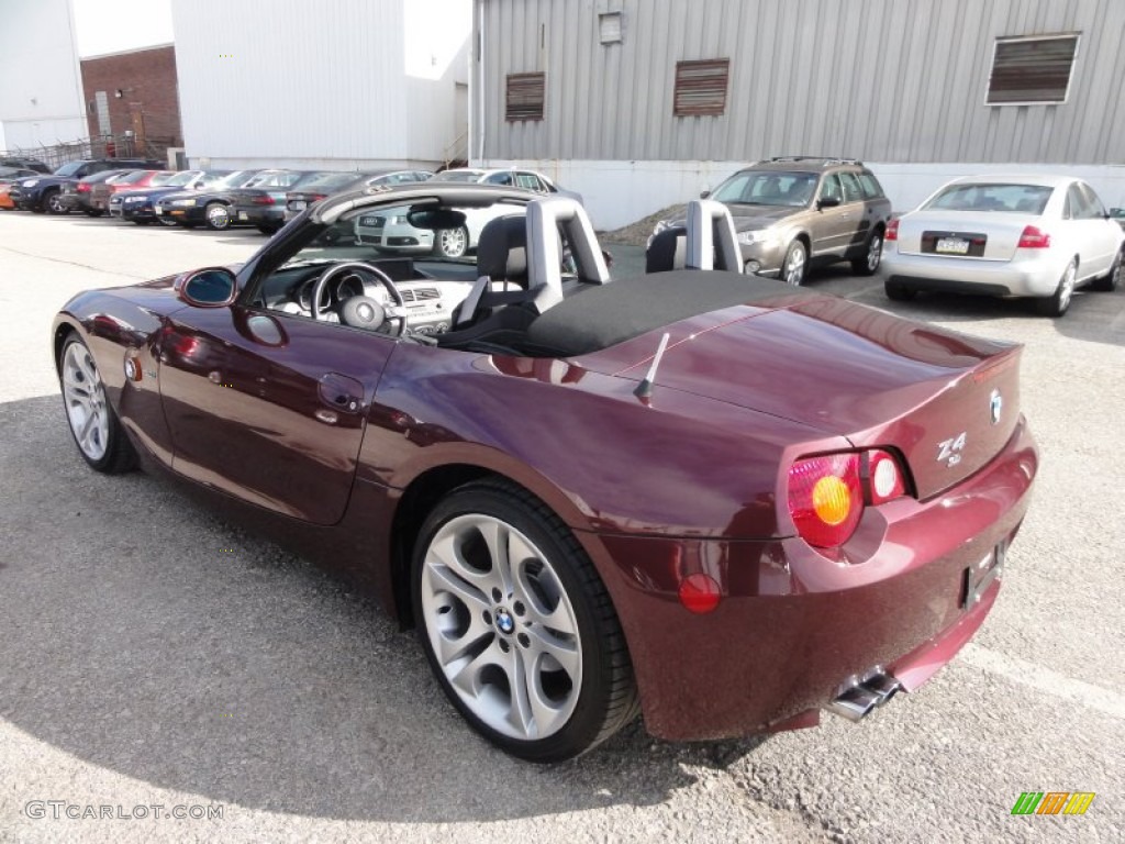 2004 Z4 3.0i Roadster - Merlot Red Metallic / Black photo #10