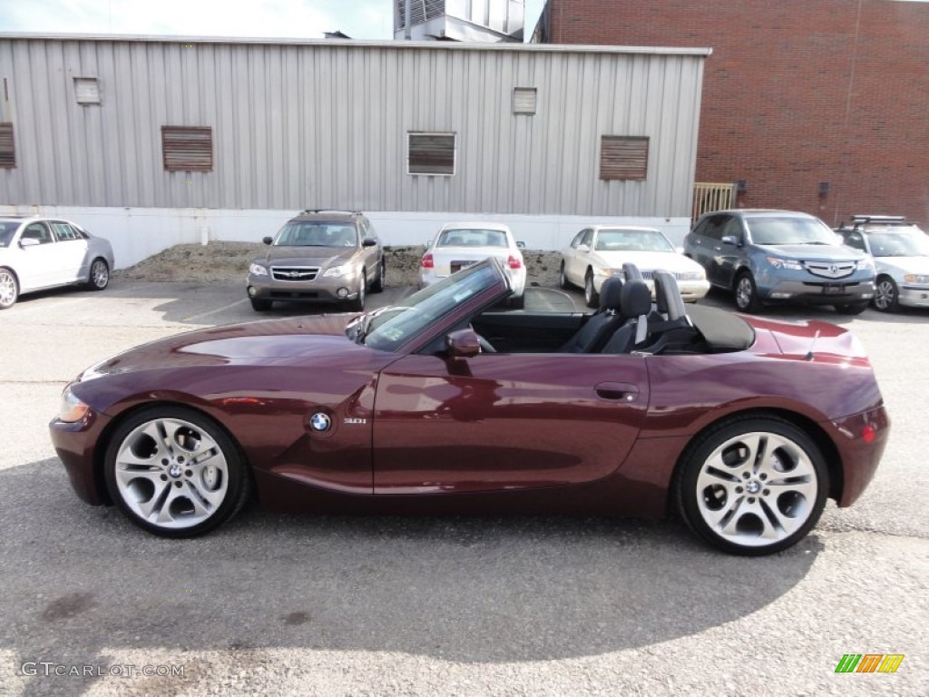 2004 Z4 3.0i Roadster - Merlot Red Metallic / Black photo #11