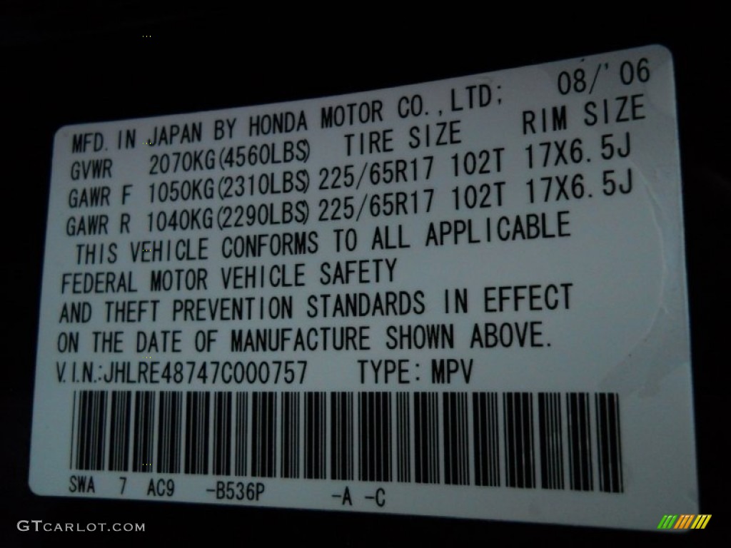 2007 CR-V EX-L 4WD - Royal Blue Pearl / Black photo #28