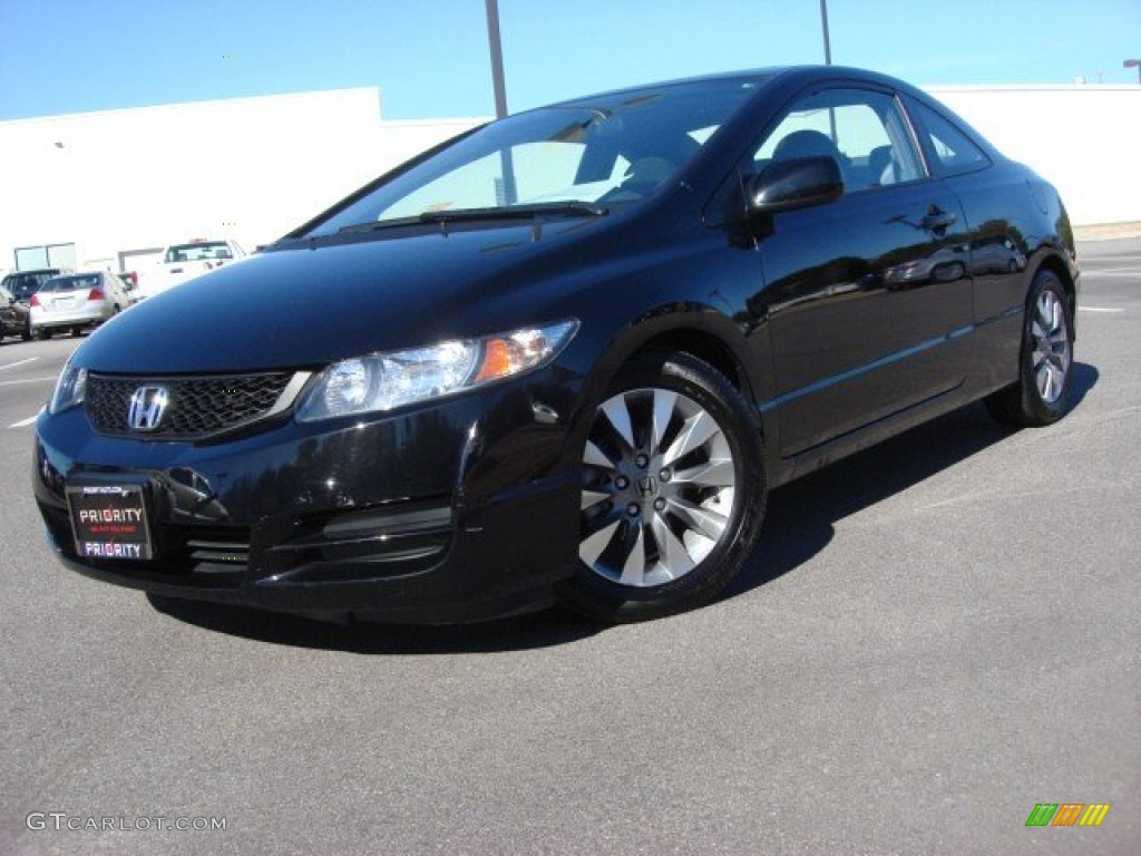 2009 Civic EX Coupe - Crystal Black Pearl / Black photo #1