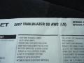  2007 TrailBlazer SS 4x4 Window Sticker