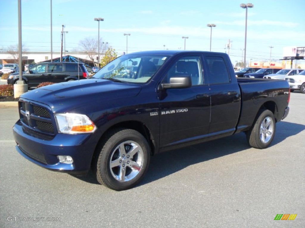 2012 Ram 1500 Express Quad Cab 4x4 - True Blue Pearl / Dark Slate Gray/Medium Graystone photo #1