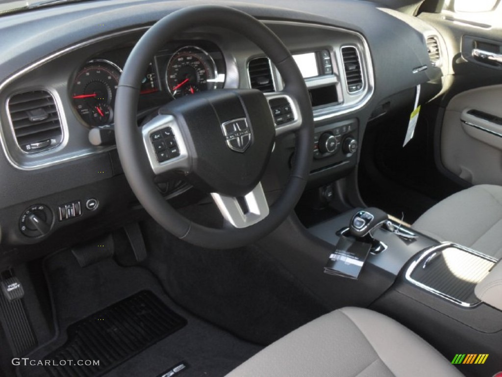 Black/Light Frost Beige Interior 2012 Dodge Charger SE Photo #60439391