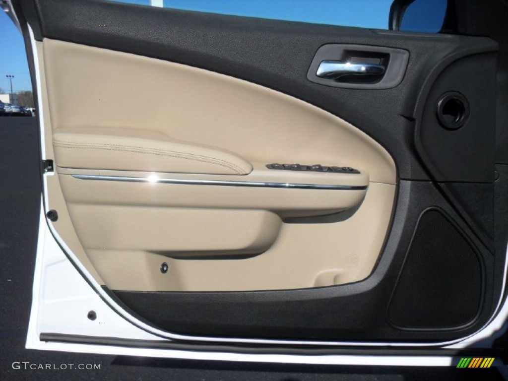 2012 Dodge Charger SE Black/Light Frost Beige Door Panel Photo #60439499