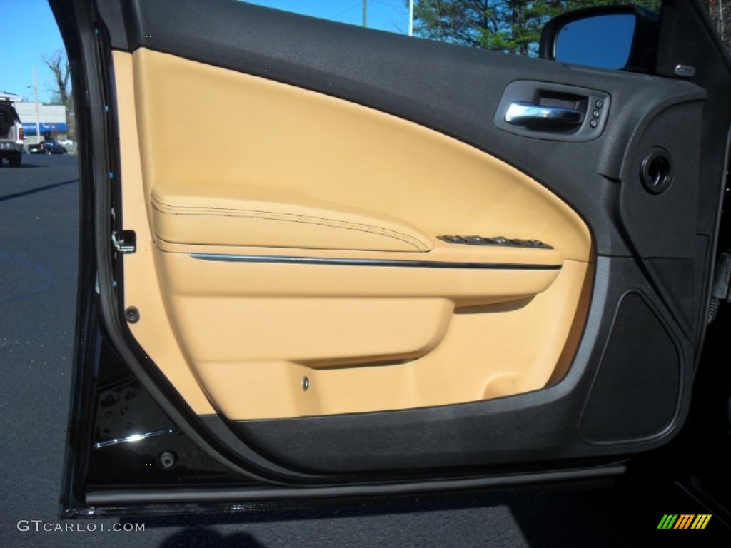 2012 Dodge Charger SXT Plus Tan/Black Door Panel Photo #60439739