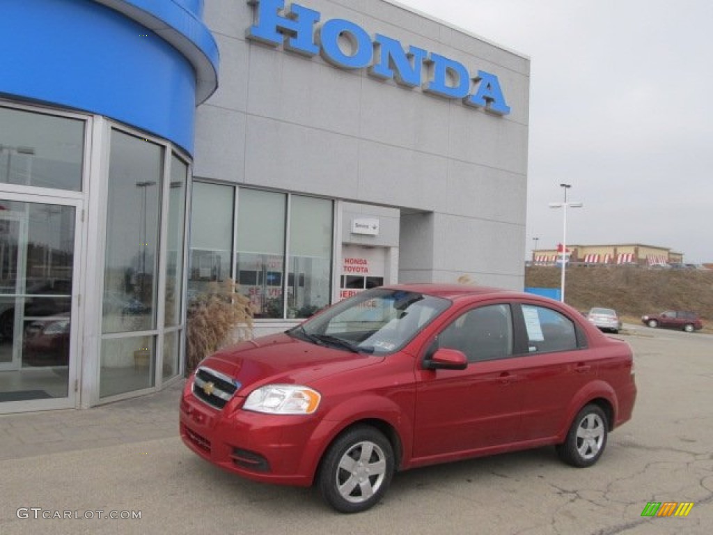 2010 Aveo LT Sedan - Sport Red / Charcoal photo #1