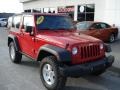 2009 Flame Red Jeep Wrangler Rubicon 4x4  photo #2