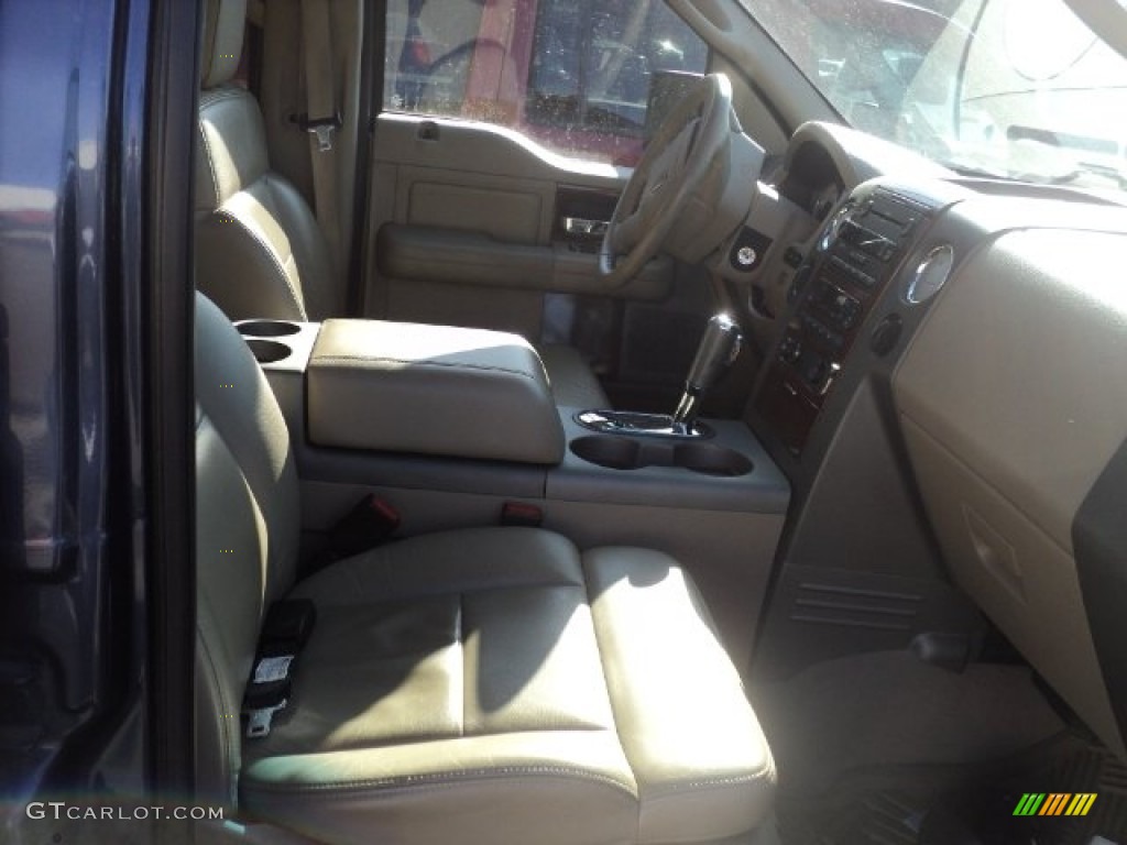2005 F150 Lariat SuperCrew 4x4 - Medium Wedgewood Blue Metallic / Tan photo #15