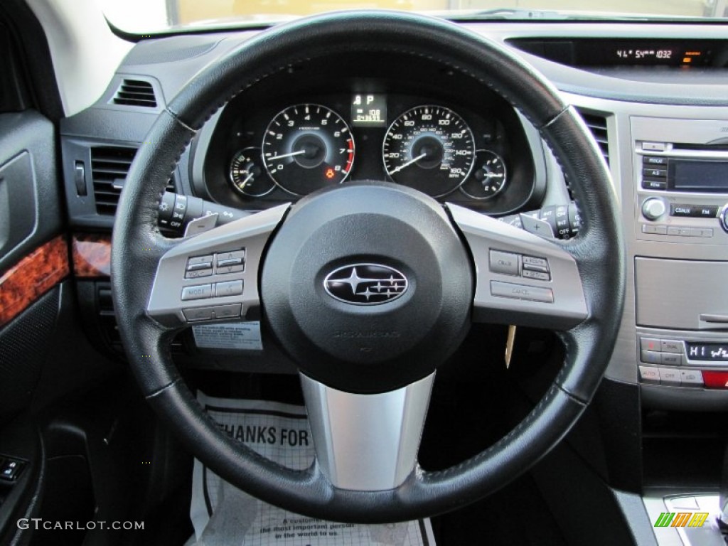 2010 Subaru Outback 3.6R Limited Wagon Off Black Steering Wheel Photo #60443795