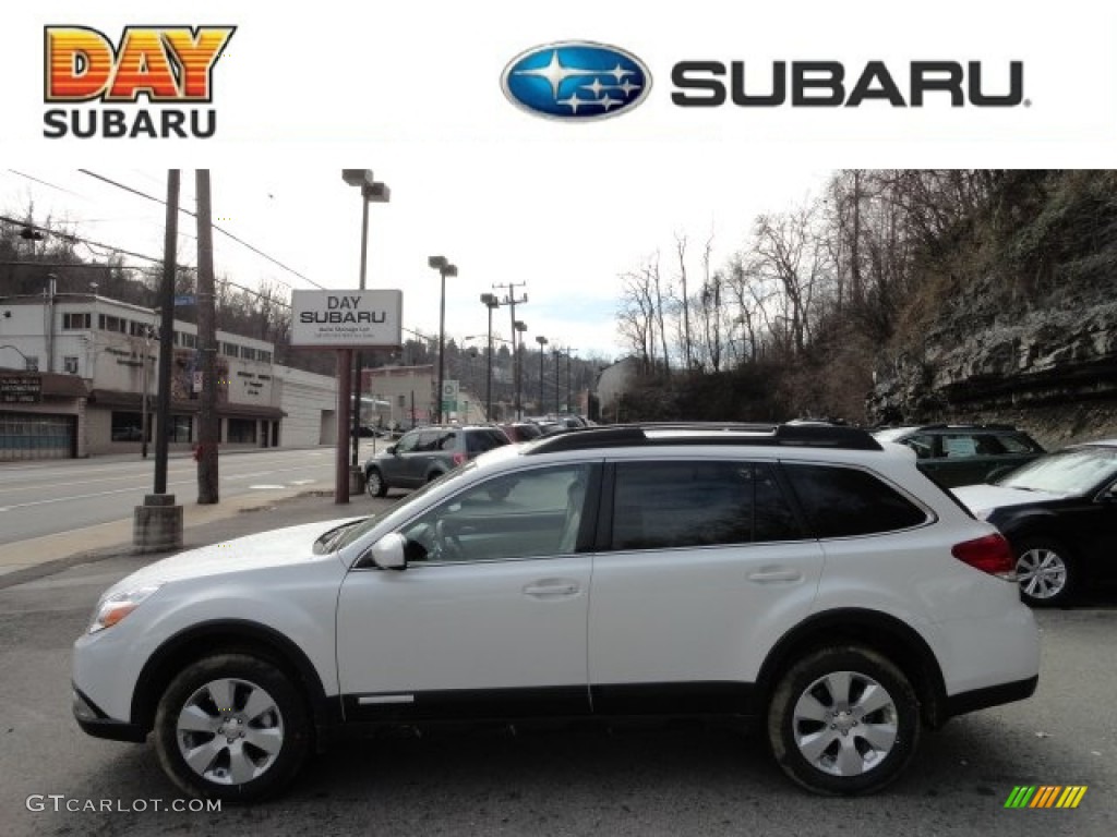 2012 Outback 2.5i Premium - Satin White Pearl / Warm Ivory photo #1