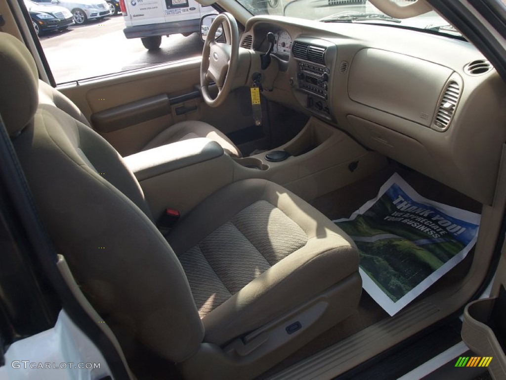 2003 Explorer Sport XLS - Oxford White / Medium Parchment Beige photo #10