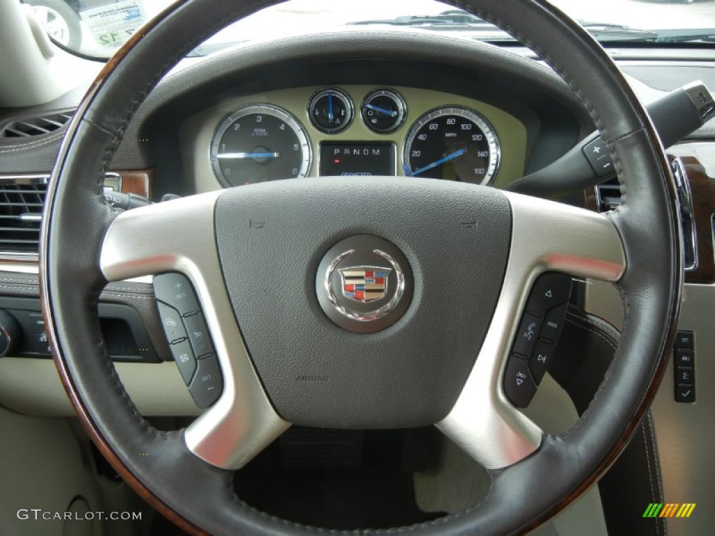 2010 Cadillac Escalade ESV Platinum AWD Cocoa/Light Linen Steering Wheel Photo #60448752