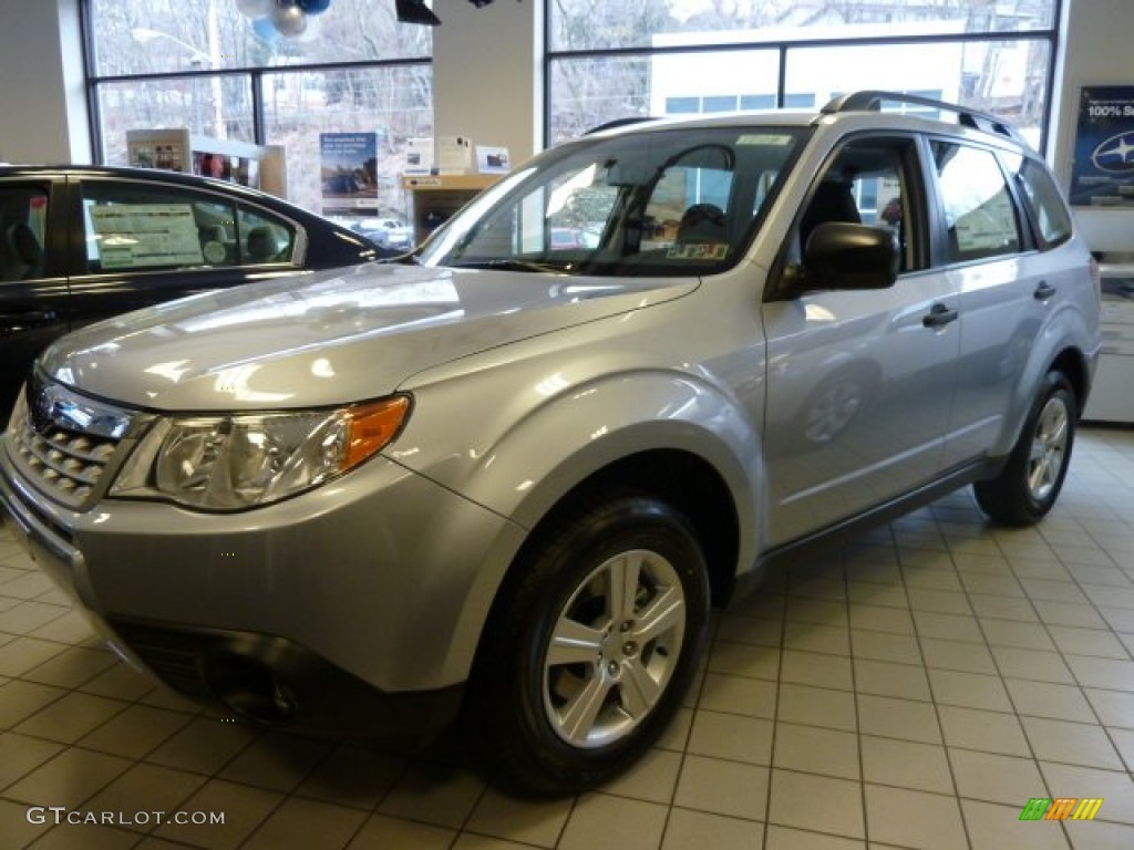 2012 Forester 2.5 X - Ice Silver Metallic / Black photo #1