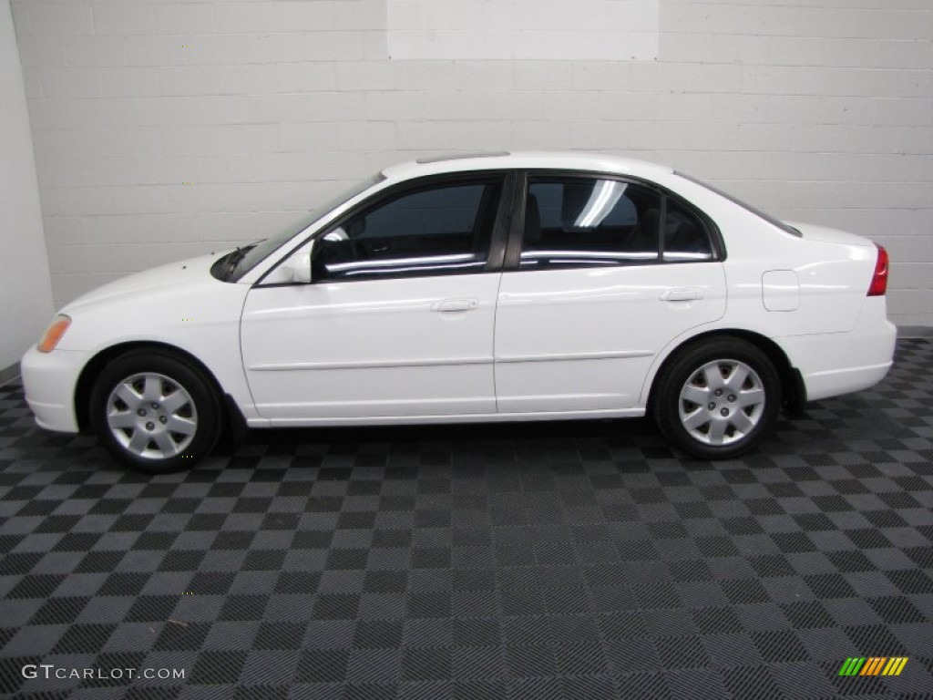 2002 Civic EX Sedan - Taffeta White / Beige photo #6