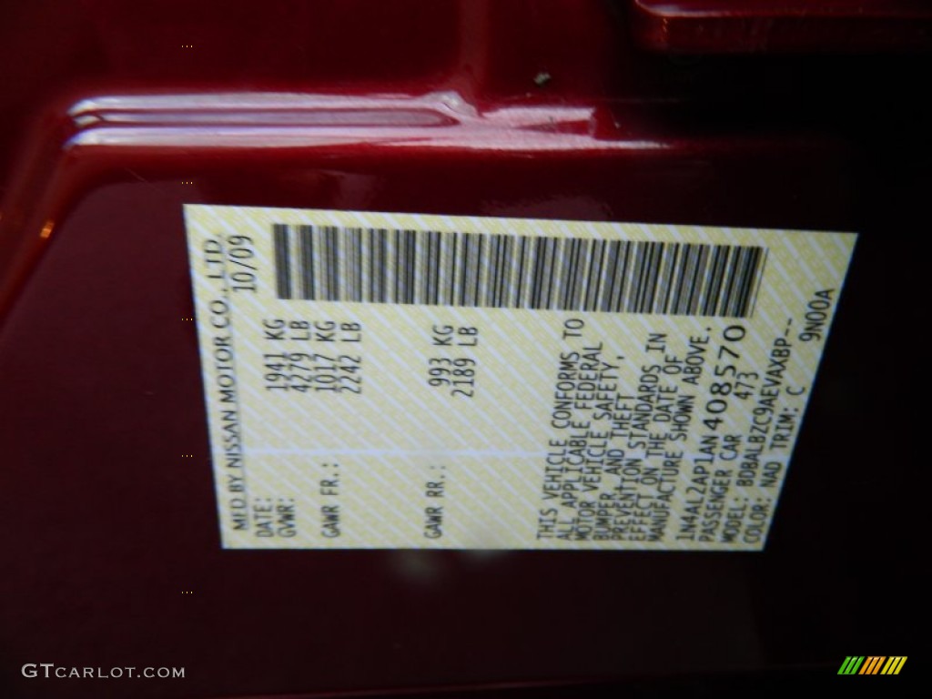 2010 Altima 2.5 SL - Tuscan Sun Red / Blond photo #23