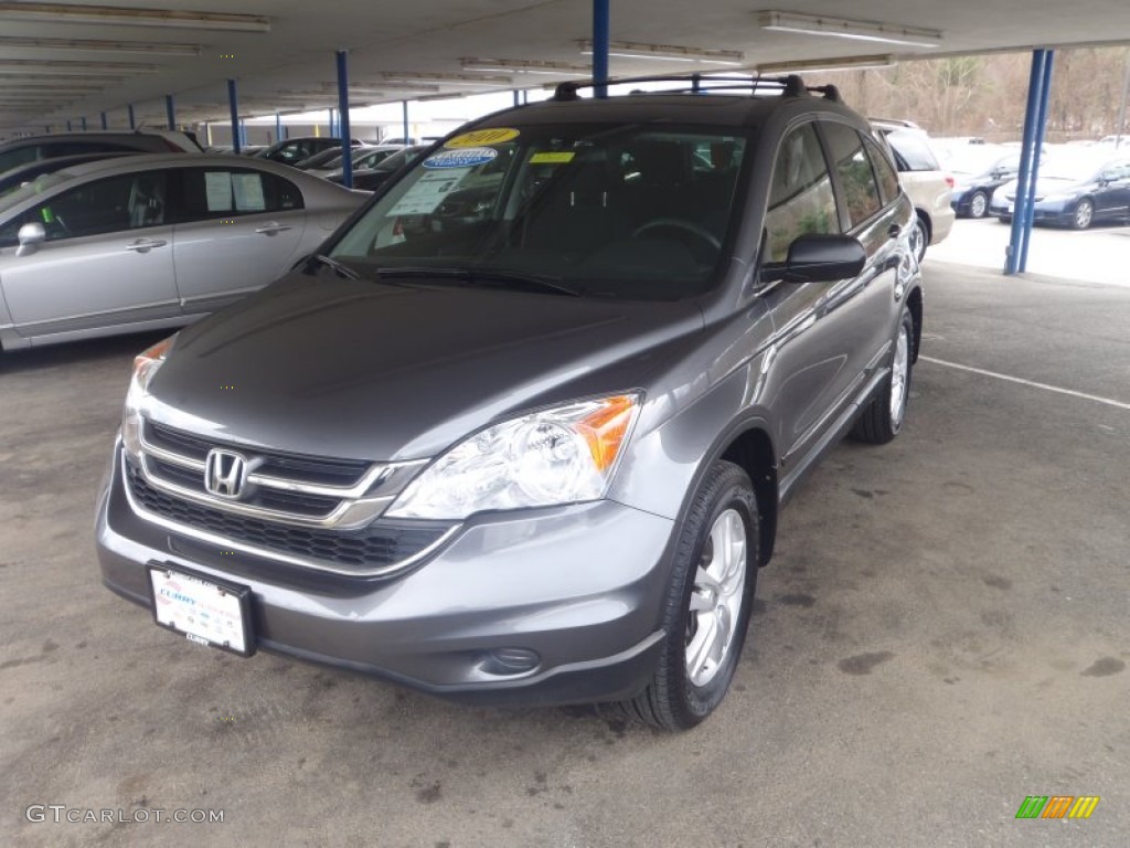 2010 CR-V EX AWD - Polished Metal Metallic / Black photo #27