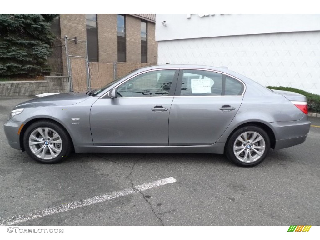 2009 5 Series 535xi Sedan - Space Grey Metallic / Black photo #2