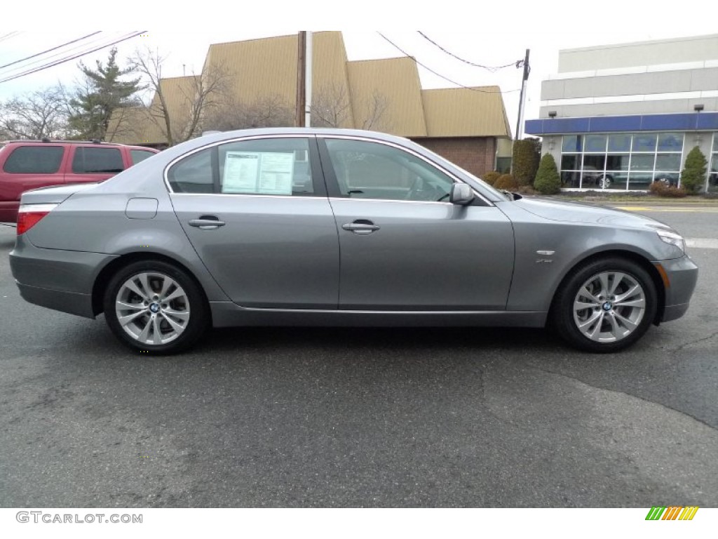 2009 5 Series 535xi Sedan - Space Grey Metallic / Black photo #6