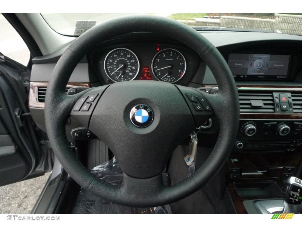 2009 5 Series 535xi Sedan - Space Grey Metallic / Black photo #21