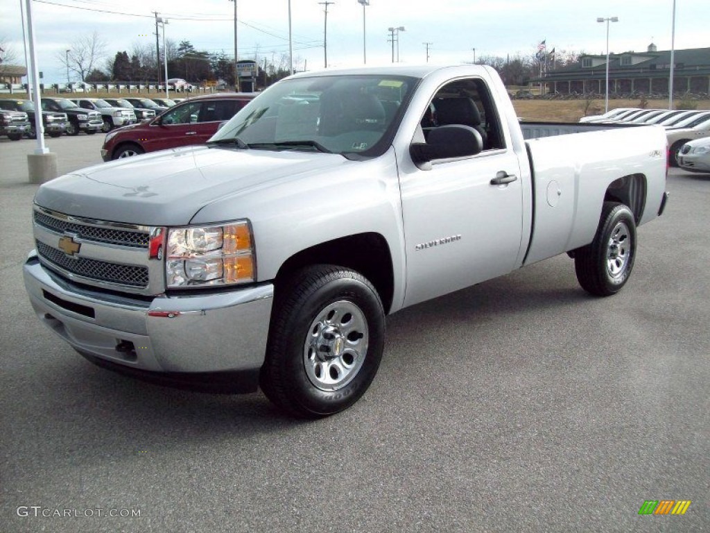 Silver Ice Metallic 2012 Chevrolet Silverado 1500 Work Truck Regular Cab 4x4 Exterior Photo #60457710