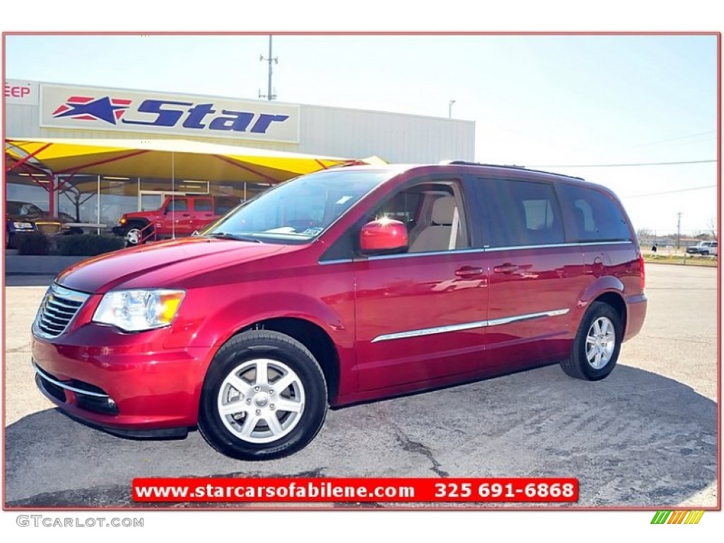 2011 Town & Country Touring - Deep Cherry Red Crystal Pearl / Dark Frost Beige/Medium Frost Beige photo #1