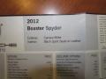  2012 Boxster Spyder Window Sticker
