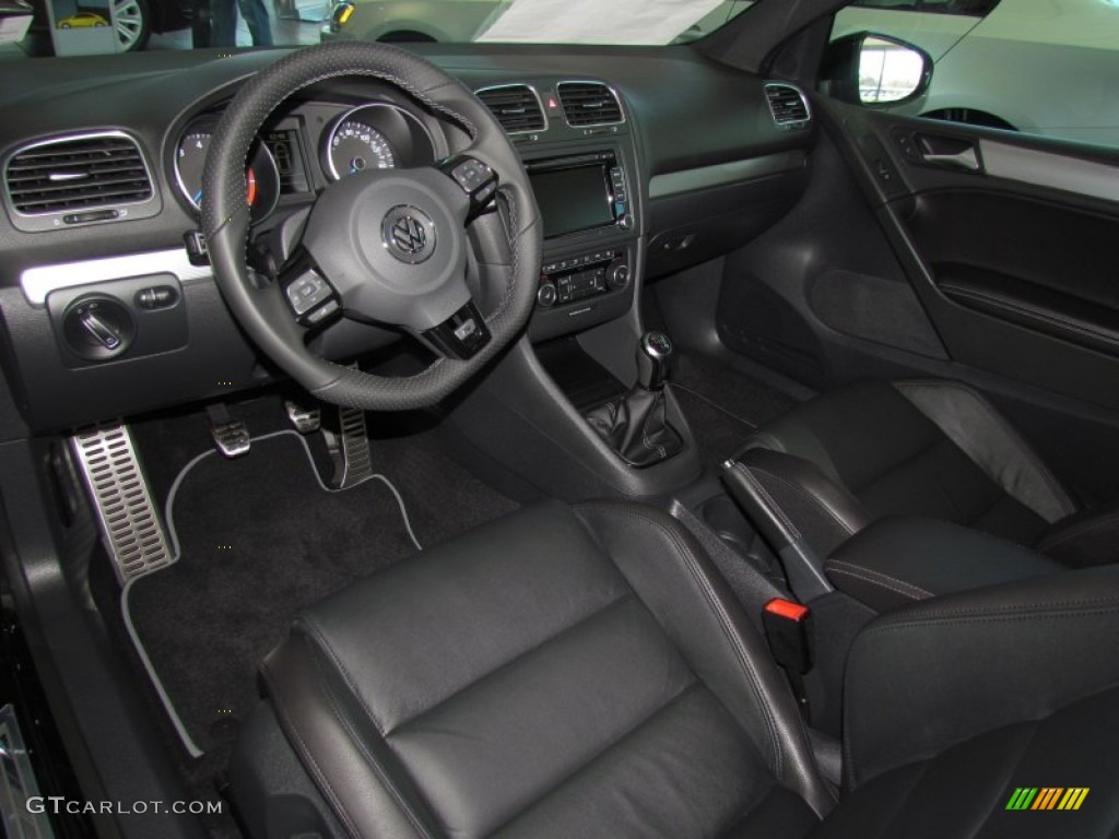 R Titan Black Leather Interior 2012 Volkswagen Golf R 2 Door 4Motion Photo #60469081