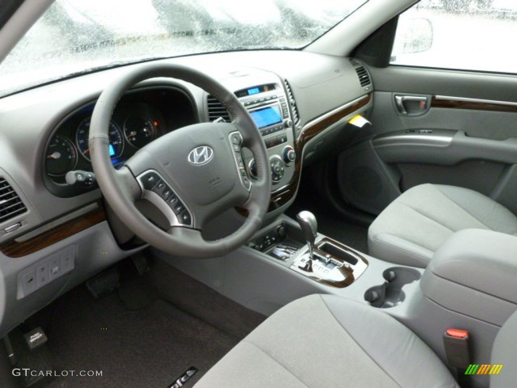 2012 Santa Fe SE V6 AWD - Glacier White / Gray photo #16