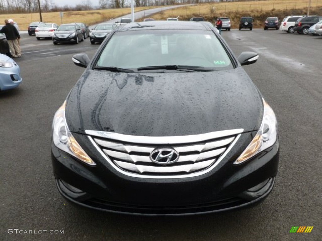 2012 Sonata Limited - Midnight Black / Gray photo #2