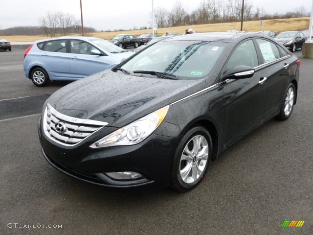 2012 Sonata Limited - Midnight Black / Gray photo #3