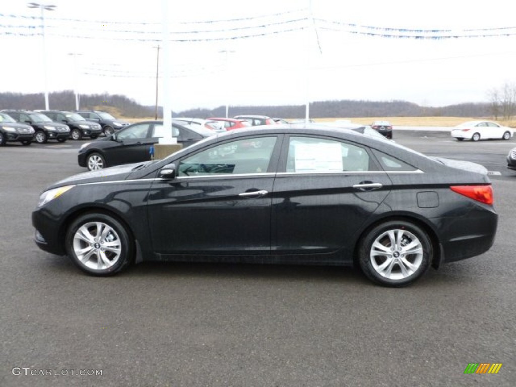 2012 Sonata Limited - Midnight Black / Gray photo #4