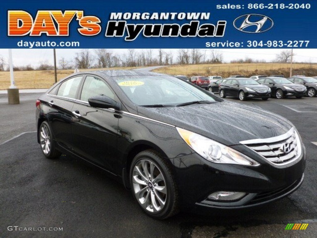 2012 Sonata SE 2.0T - Midnight Black / Black photo #1