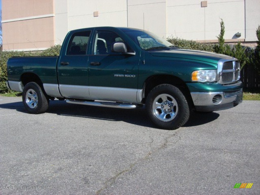 2004 Ram 1500 SLT Quad Cab 4x4 - Timberline Green Pearl Coat / Dark Slate Gray photo #2