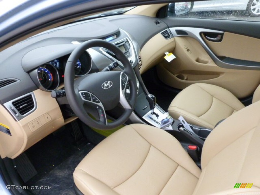 2012 Elantra Limited - Blue Sky Metallic / Beige photo #16