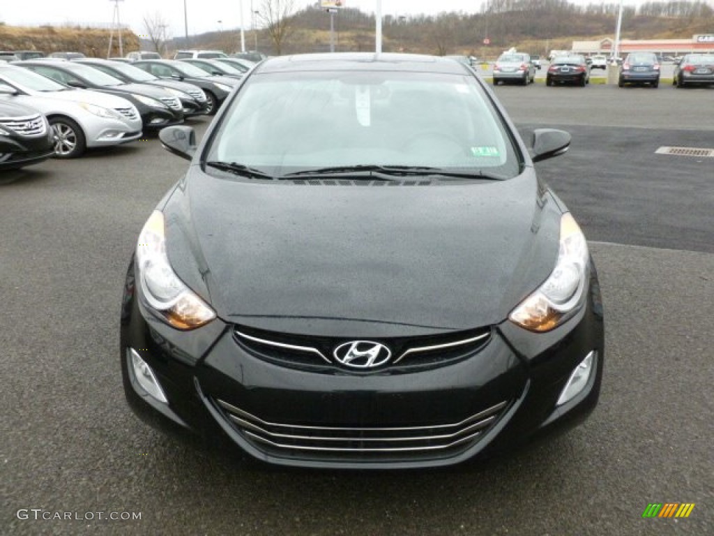 2012 Elantra Limited - Black Noir Pearl / Gray photo #2