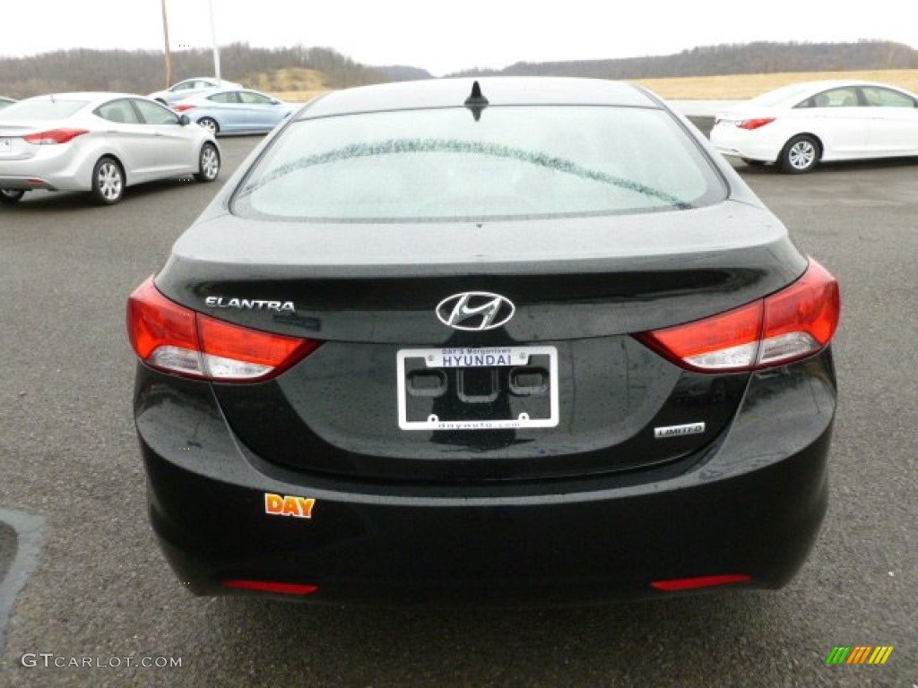 2012 Elantra Limited - Black Noir Pearl / Gray photo #6