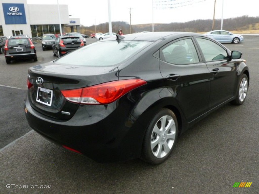 2012 Elantra Limited - Black Noir Pearl / Gray photo #7
