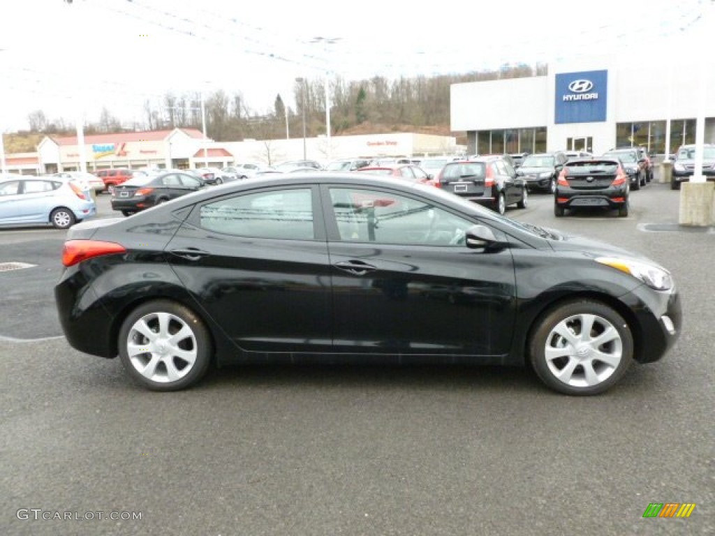 2012 Elantra Limited - Black Noir Pearl / Gray photo #8