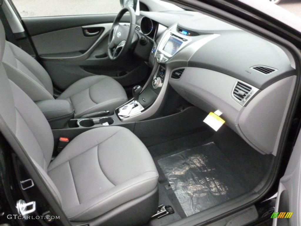2012 Elantra Limited - Black Noir Pearl / Gray photo #10