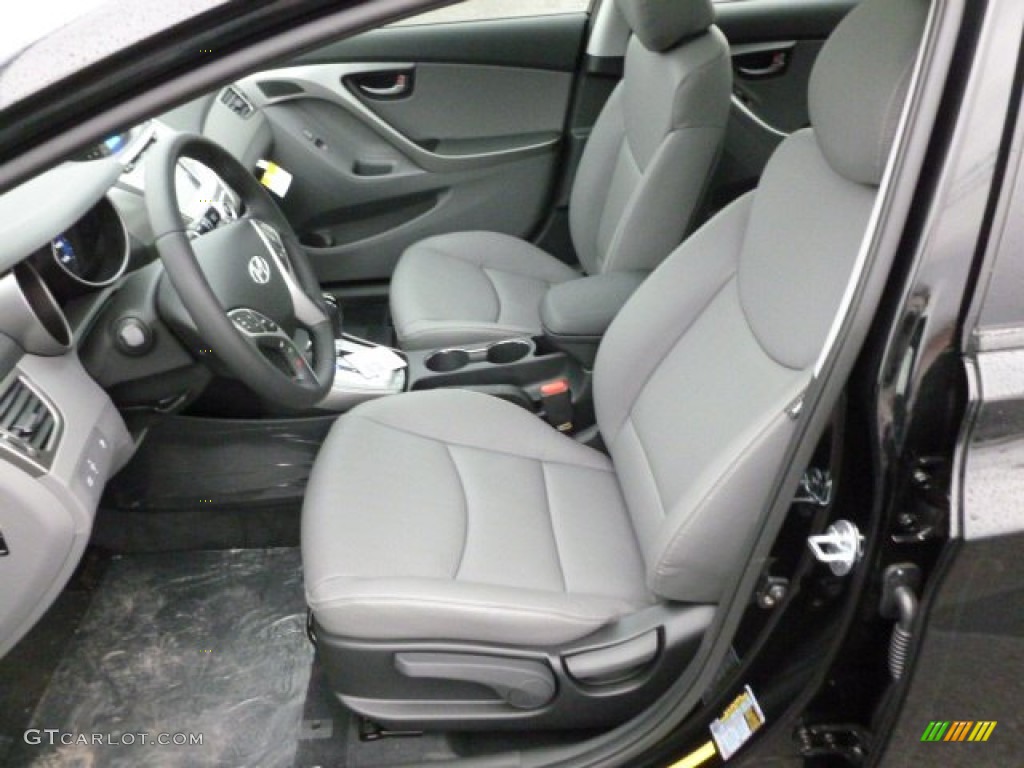 2012 Elantra Limited - Black Noir Pearl / Gray photo #15