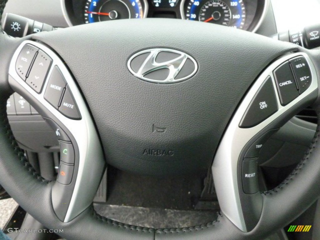 2012 Elantra Limited - Black Noir Pearl / Gray photo #18