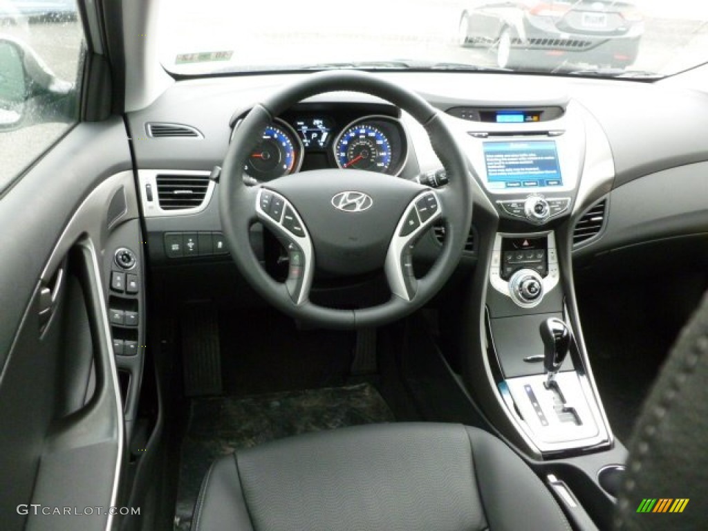 2012 Elantra Limited - Shimmering Silver / Black photo #14
