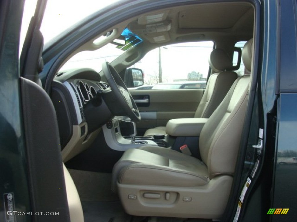 2008 Sequoia Limited 4WD - Timberland Green Mica / Sand Beige photo #7